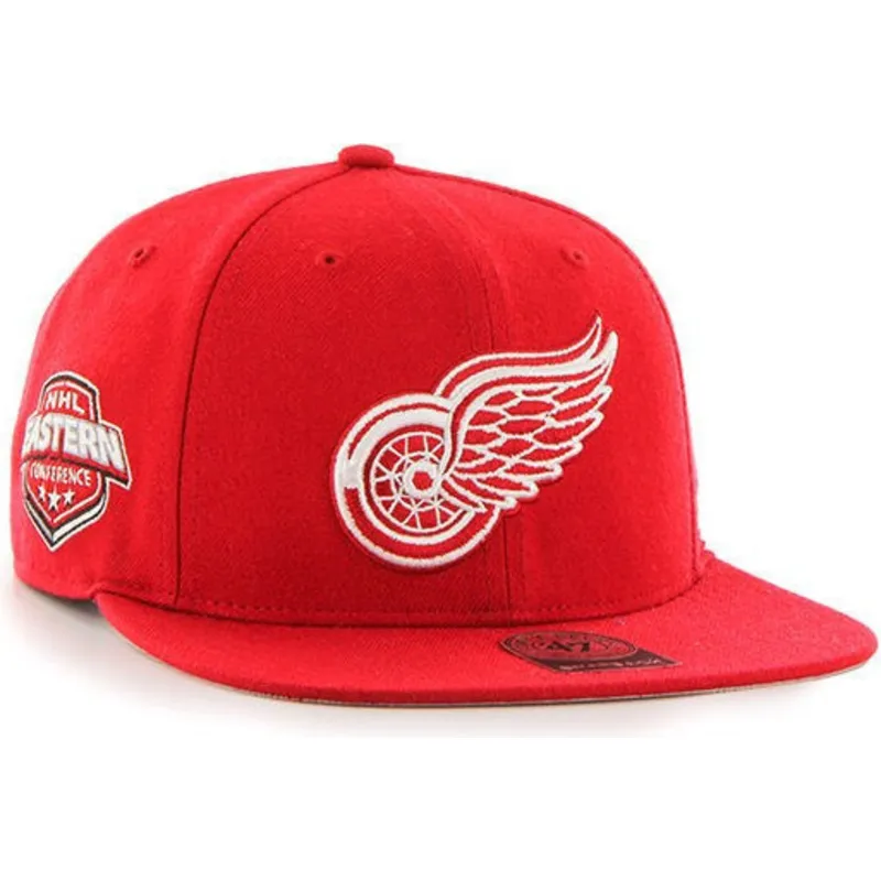 shapka-ploska-chervena-snapbek-na-detroit-red-wings-nhl-ot-47-brand