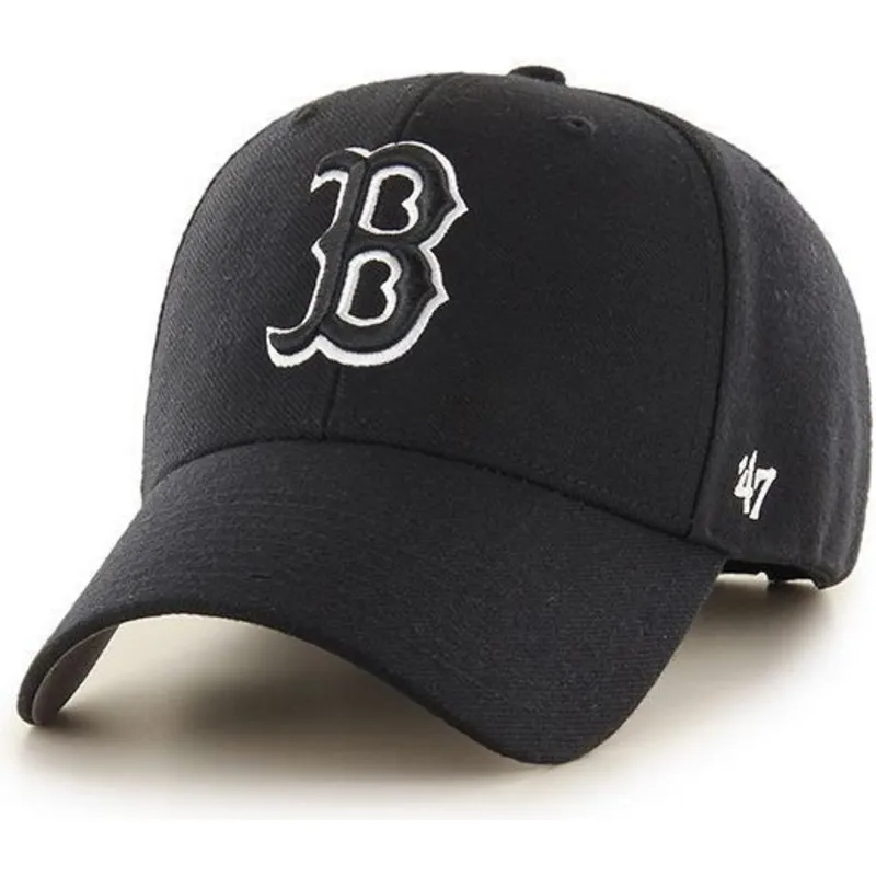 shapka-izvita-cherna-snapbek-na-boston-red-sox-mlb-ot-47-brand