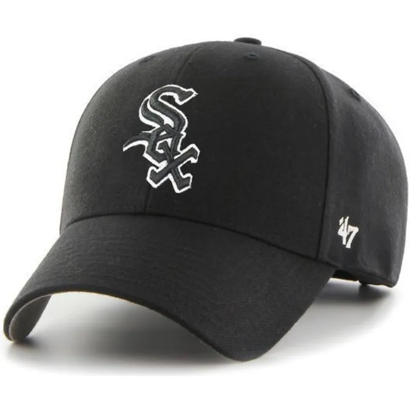 shapka-izvita-cherna-snapbek-na-chicago-white-sox-mlb-ot-47-brand