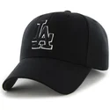 schwarze-gebogene-snapback-kappe-mit-schwarz-weissem-logo-der-los-angeles-dodgers-mlb-mvp-von-47-brand