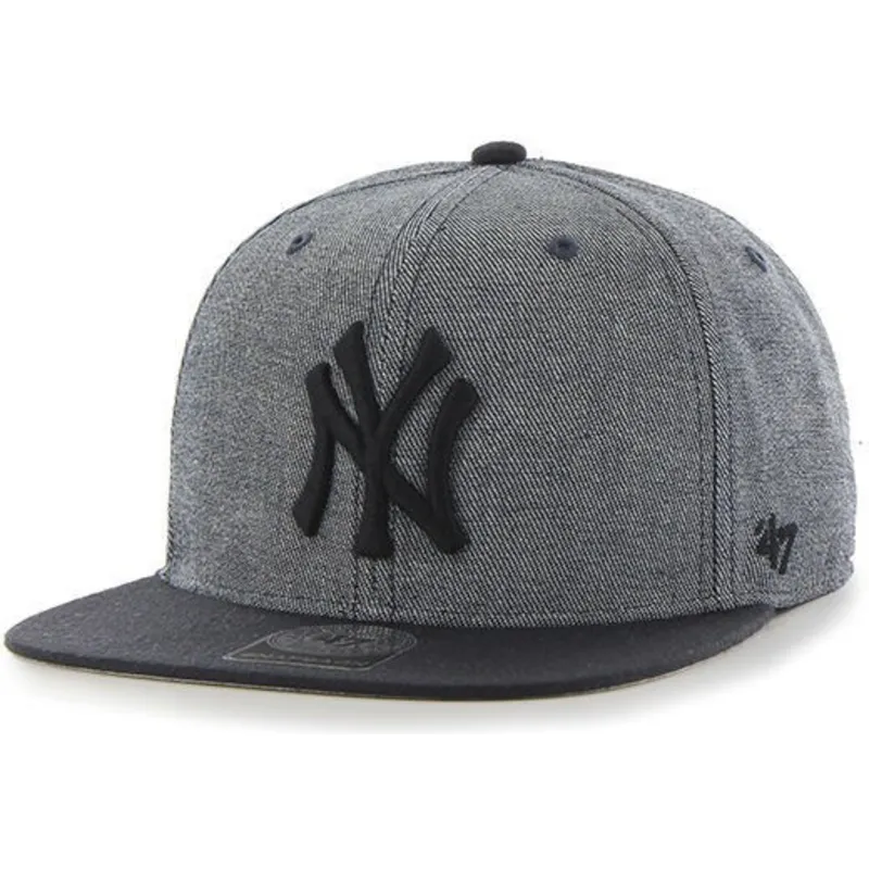 shapka-ploska-siv-snapbek-na-new-york-yankees-mlb-ot-47-brand