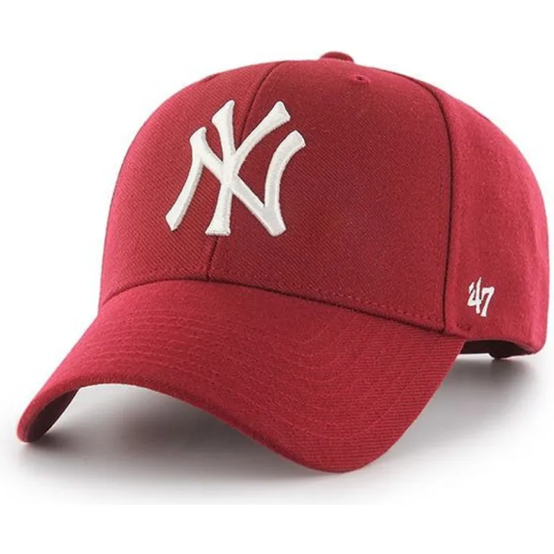 shapka-izvita-chervena-snapbek-na-new-york-yankees-mlb-ot-47-brand