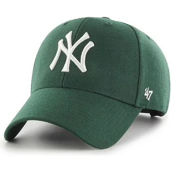 47 Brand Шапка с Извита Козирка Тъмнозелена New York Yankees MLB MVP Зелена Snapback