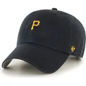schwarze-curved-cap-mit-kleinem-pittsburgh-pirates-mlb-logo-clean-up-von-47-brand