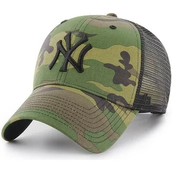 47 Brand Schwarzes Logo New York Yankees MLB Branson MVP Trucker Cap camo