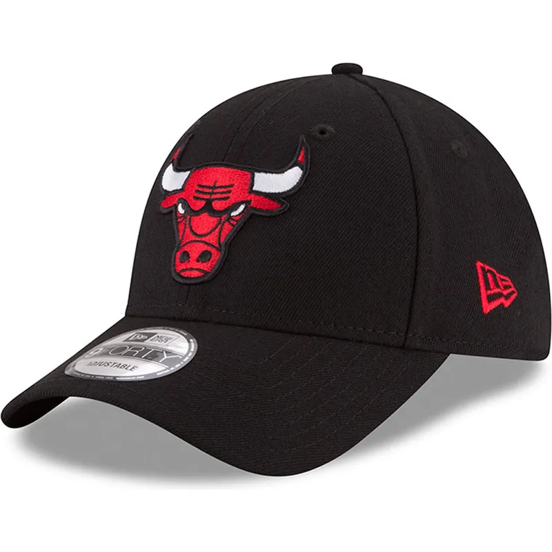 schwarze-verstellbare-gebogene-kappe-9forty-the-league-der-chicago-bulls-nba-von-new-era