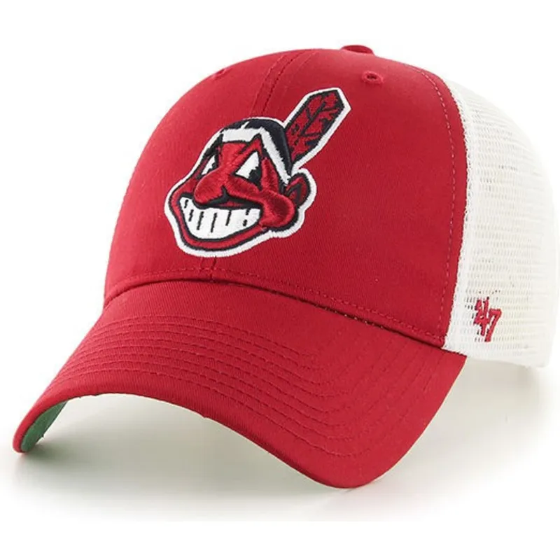 shapka-izvita-traker-chervena-snapbek-na-cleveland-indians-mlb-ot-47-brand