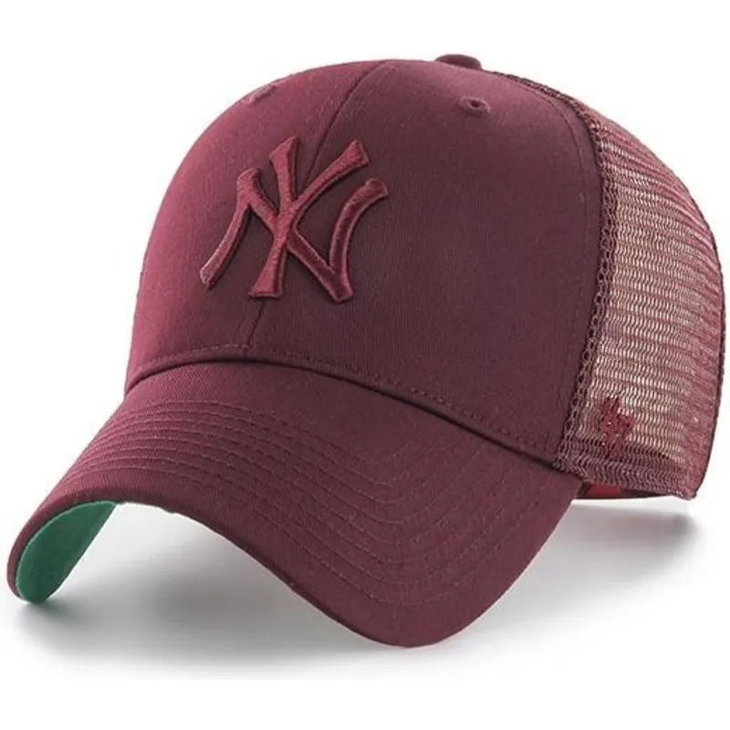shapka-izvita-traker-chervena-snapbek-na-new-york-yankees-mlb-ot-47-brand