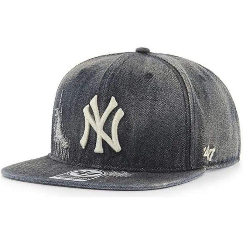 shapka-ploska-cherna-snapbek-vaquero-na-new-york-yankees-mlb-ot-47-brand