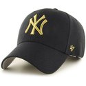 47-brand-curved-brim-gold-log-new-york-yankees-mlb-mvp-metallic-cap-schwarz