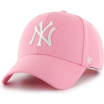 shapka-izvita-roza-snapbek-na-new-york-yankees-mlb-ot-47-brand