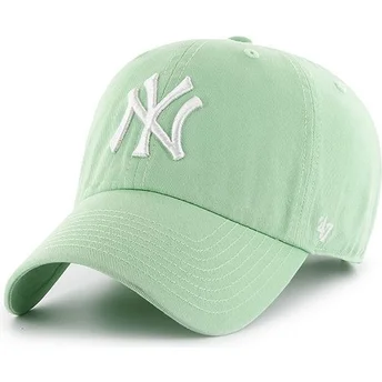 Hellgrüne gebogene Kappe New York Yankees MLB Clean Up von 47 Brand