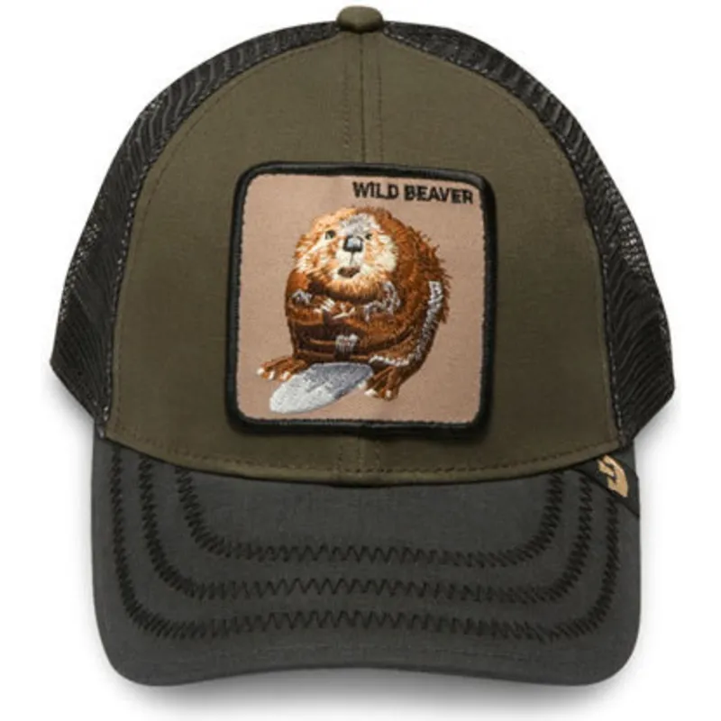 shapka-izvita-traker-zelena-snapbek-wild-beaver-the-farm-ot-goorin-bros