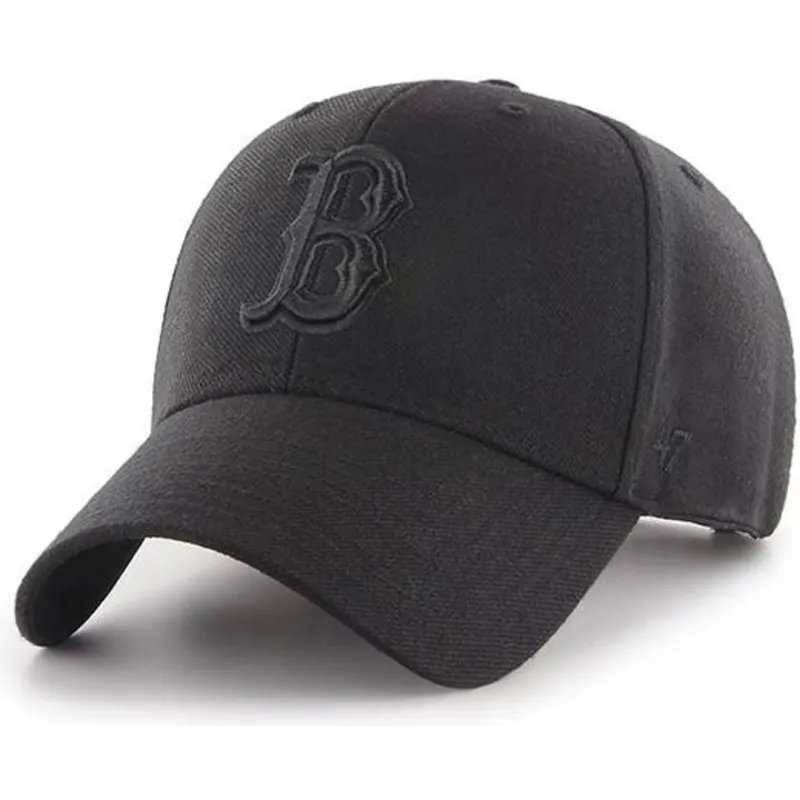 shapka-izvita-cherna-snapbek-na-boston-red-sox-mlb-ot-47-brand