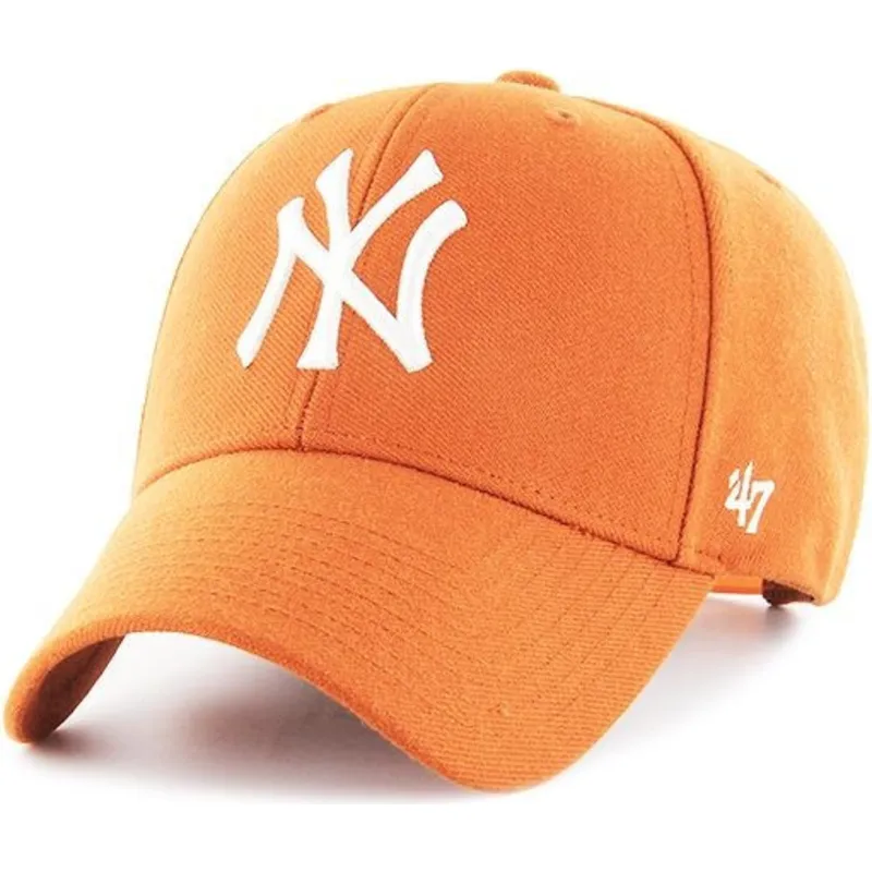 shapka-izvita-oranzhev-snapbek-na-new-york-yankees-mlb-ot-47-brand