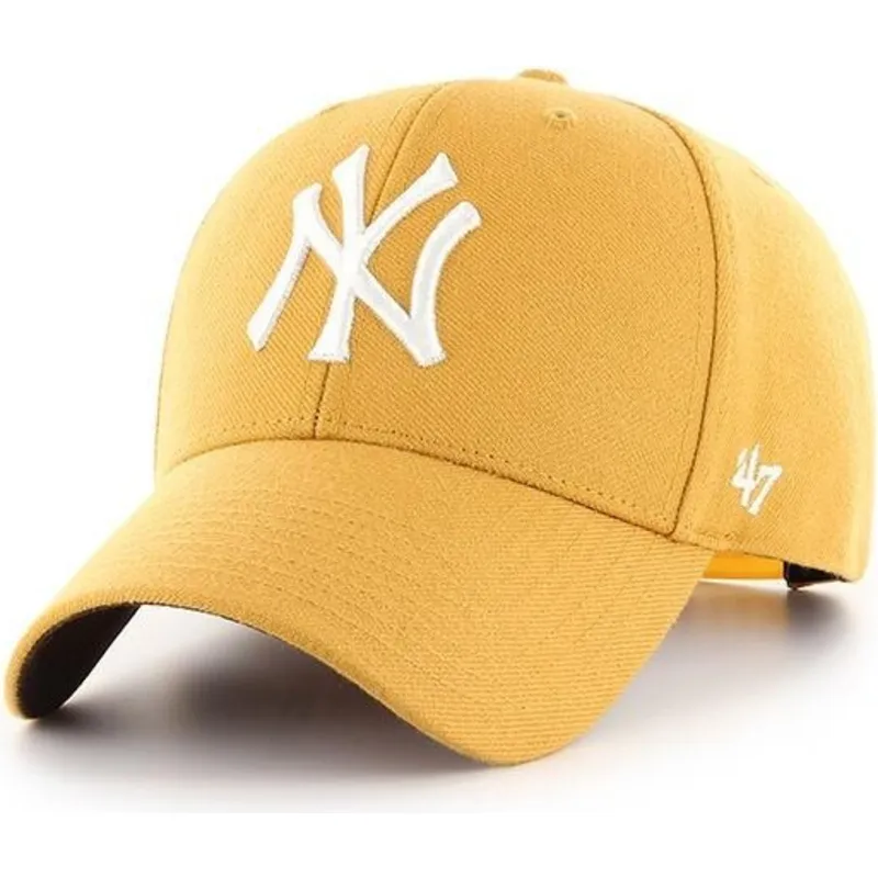 gelbe-gebogene-snapback-kappe-new-york-yankees-mlb-mvp-von-47-brand