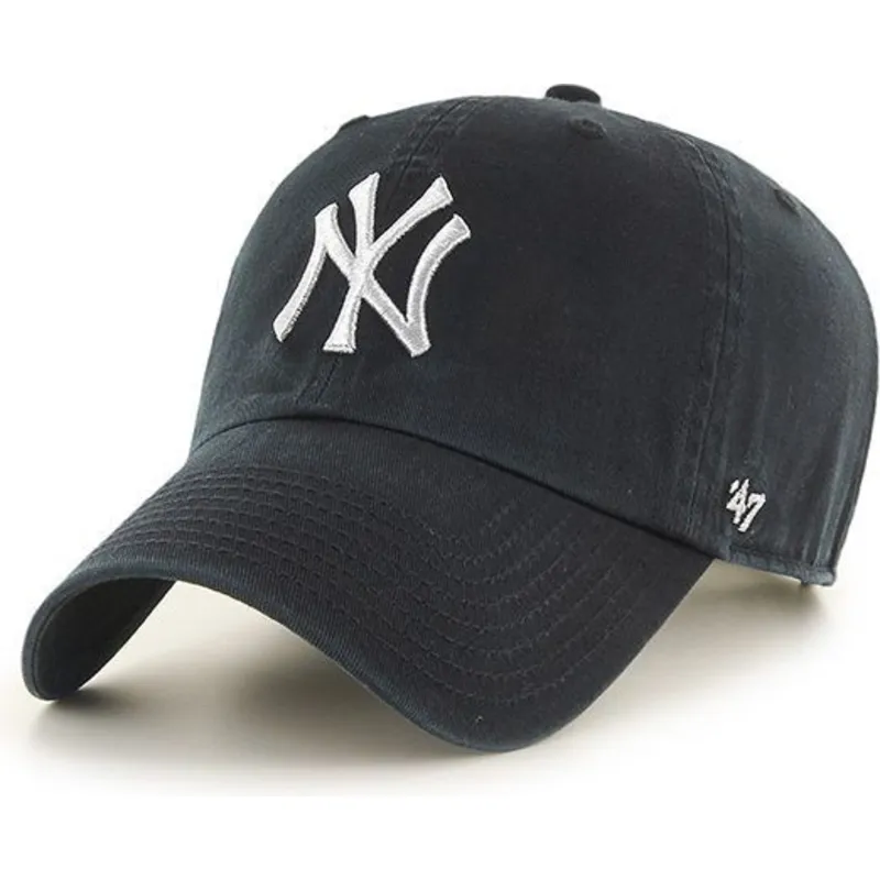 shapka-izvita-cherna-reguliruema-plata-na-new-york-yankees-mlb-ot-47-brand