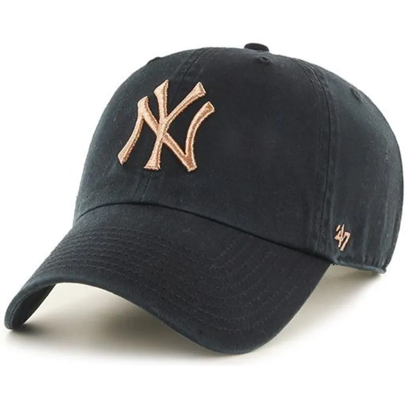 shapka-izvita-cherna-reguliruem-bronce-na-new-york-yankees-mlb-ot-47-brand