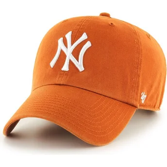 Шапка извита оранжев регулируема на New York Yankees MLB от 47 Brand