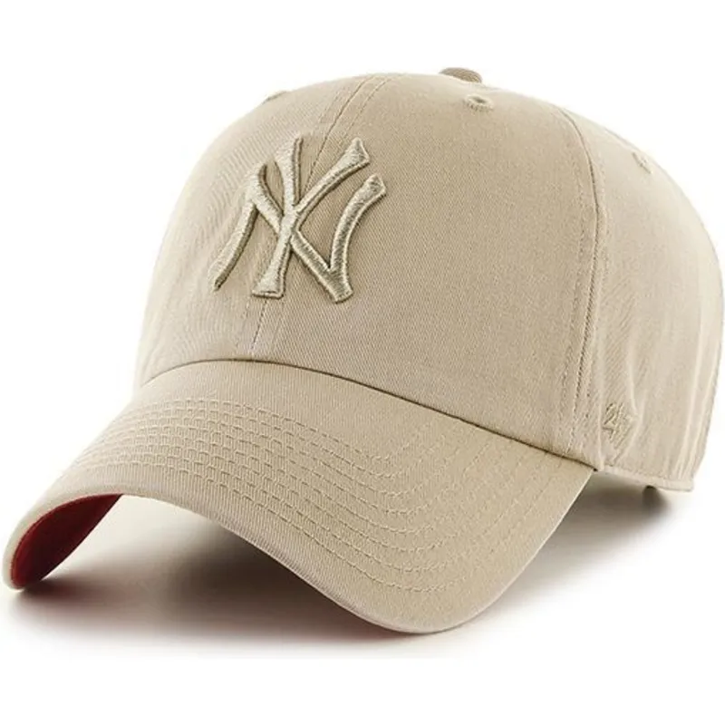 shapka-izvita-bezhov-reguliruem-na-new-york-yankees-mlb-ot-47-brand