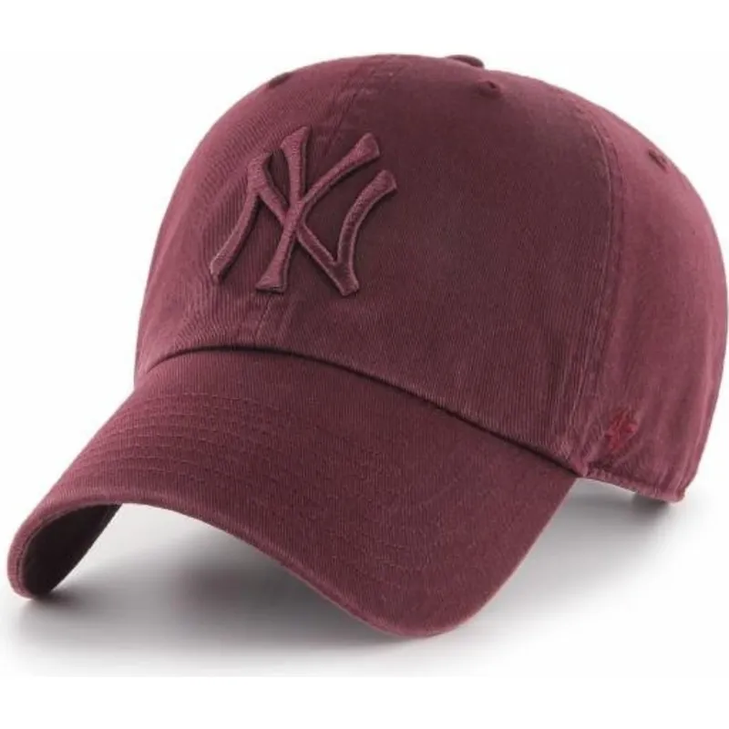 shapka-izvita-chervena-reguliruema-granate-logos-granates-na-new-york-yankees-mlb-ot-47-brand