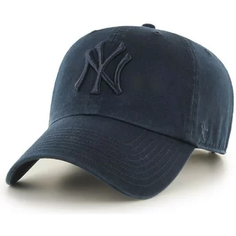 Gorra curva azul marino con logo azul marino de New York Yankees MLB Clean Up de 47 Brand