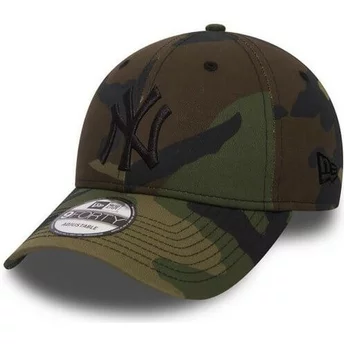 New Era Curved Brim Black Logo 9FORTY Essential New York Yankees MLB Camouflage Adjustable Cap