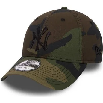 New Era New York Yankees MLB 9FORTY Essential justerbar camouflagemønstret cap med sort logo