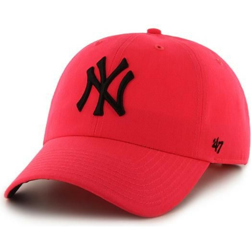 47-brand-curved-brim-new-york-yankees-mlb-clean-up-neon-cap-pink