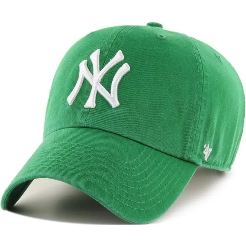 grune-gebogene-kappe-new-york-yankees-mlb-clean-up-von-47-brand