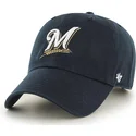 47-brand-mlb-clean-up-milwaukee-brewers-kappe-mit-gebogenem-schirm-in-marineblau