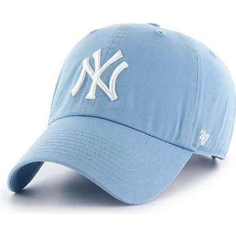47 Brand Curved Brim New York Yankees MLB Clean Up Carolina Cap blau