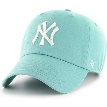 Gebogene mondblaue Kappe von New York Yankees MLB Clean Up von 47 Brand