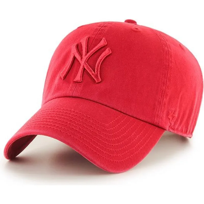 shapka-izvita-chervena-reguliruem-na-new-york-yankees-mlb-ot-47-brand