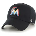schwarze-gebogene-kappe-der-miami-marlins-mlb-clean-up-von-47-brand