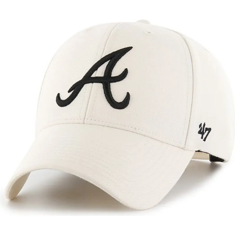 shapka-izvita-krem-snapbek-na-atlanta-braves-mlb-ot-47-brand