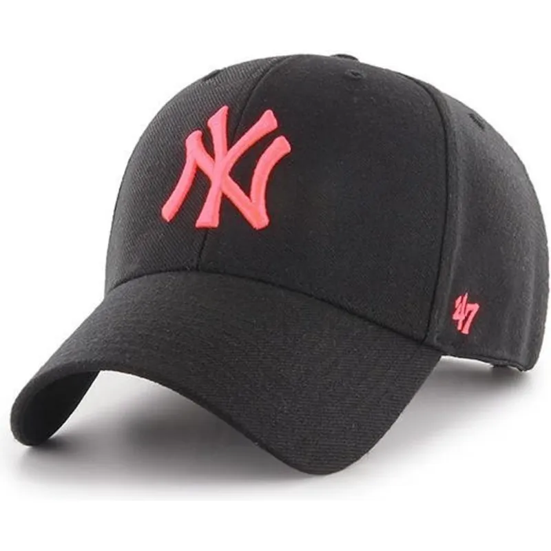shapka-izvita-cherna-snapbek-rosa-na-new-york-yankees-mlb-ot-47-brand