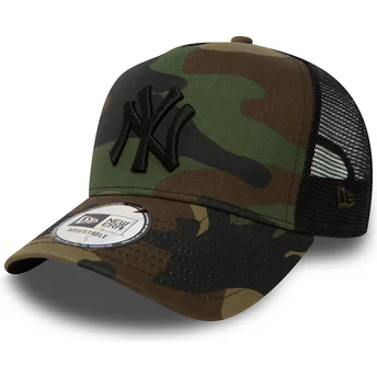 Шапка извита тракер камуфлаж снапбек Clean A Frame на New York Yankees MLB от New Era
