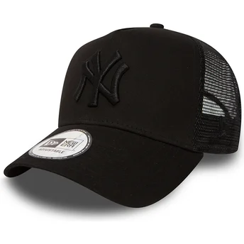 Шапка извита шапка тракер черна снапбек Clean A Frame на New York Yankees MLB от New Era
