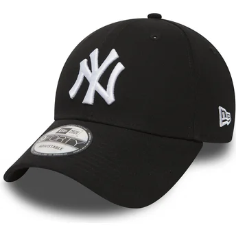 schwarze-verstellbare-9forty-essential-kappe-mit-gebogenem-schirm-der-new-york-yankees-mlb-von-new-era