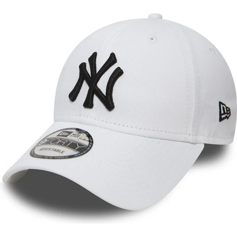 hvid-justerbar-buet-kasket-9forty-essential-fra-new-york-yankees-mlb-fra-new-era