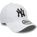 hvid-justerbar-kurvet-kasket-9forty-essential-fra-new-york-yankees-mlb-fra-new-era