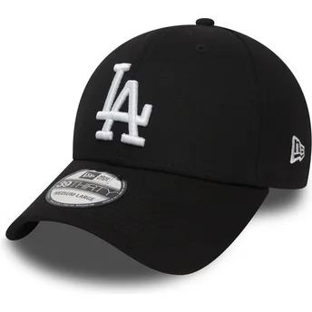 Черна извита регулируема шапка 39THIRTY Essential на Los Angeles Dodgers MLB от New Era