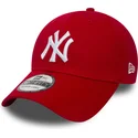 shapka-izvita-chervena-reguliruema-39thirty-classic-na-new-york-yankees-mlb-ot-new-era