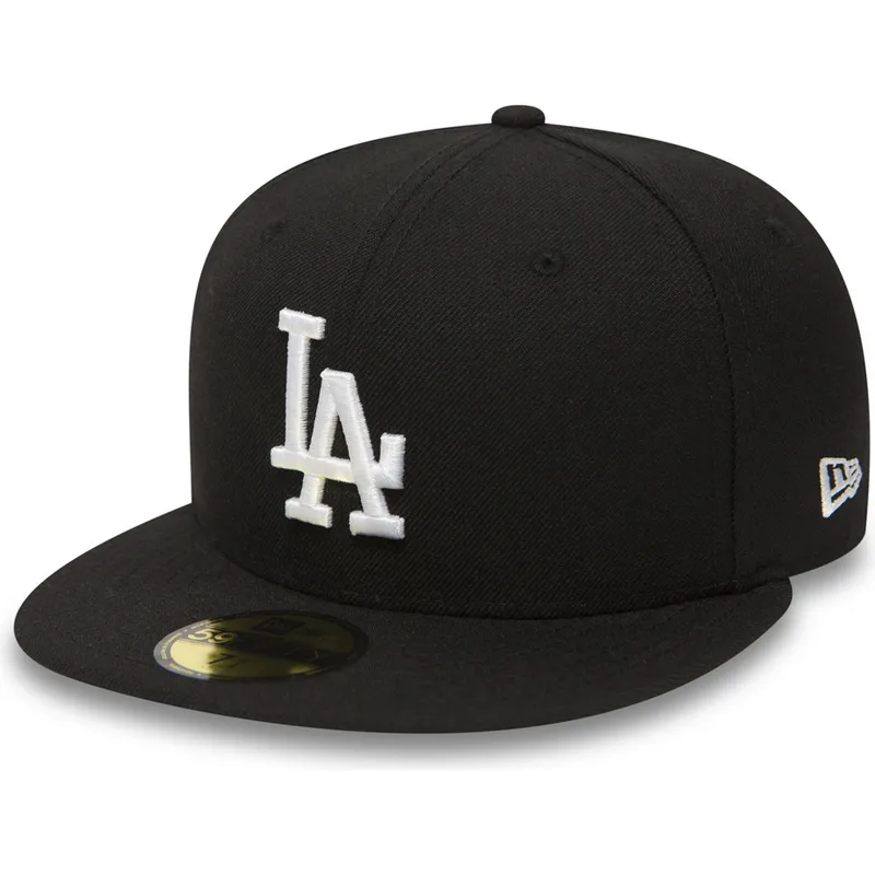 sort-fitted-59fifty-essential-flad-kasket-fra-los-angeles-dodgers-mlb-fra-new-era
