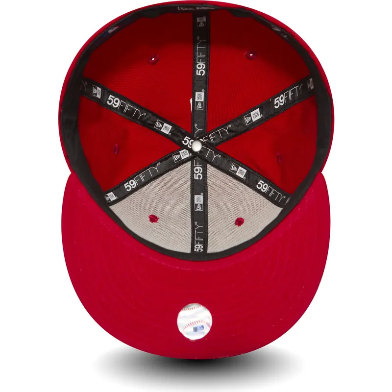 rote-anliegende-59fifty-essential-flat-cap-der-los-angeles-dodgers-mlb-von-new-era