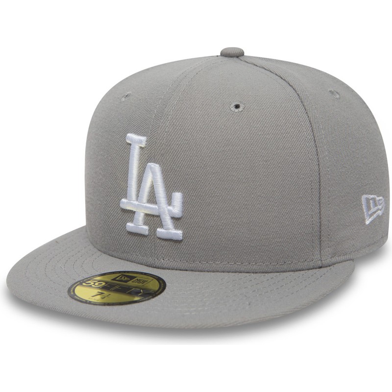 new-era-flat-brim-59fifty-essential-los-angeles-dodgers-mlb-grey-fitted-cap