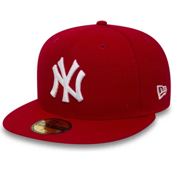 New Era MLB New York Yankees 59FIFTY Essential rote flache Kappe