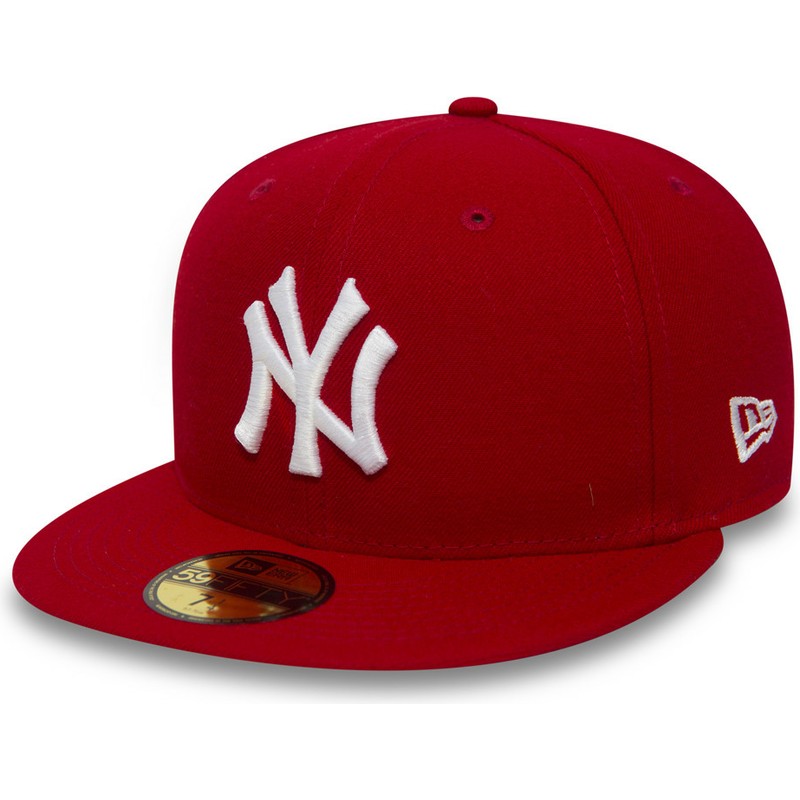 new-era-flat-brim-59fifty-essential-new-york-yankees-mlb-red-fitted-cap
