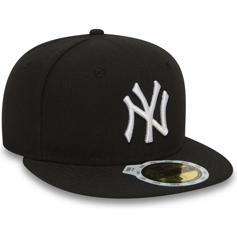 gorra-plana-negra-ajustada-para-nino-59fifty-essential-de-new-york-yankees-mlb-de-new-era